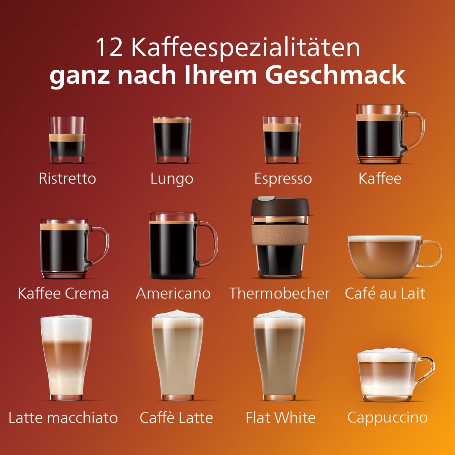 PHILIPS Kaffeevollautomat LatteGo 5400 Serie, Chrom, 12 Spezialitäten | Espressomaschine, LatteGo Milchsystem, einfache Reinigung, 4 Profile, TFT-Display, Keramikmahlwerk (EP5447/90)